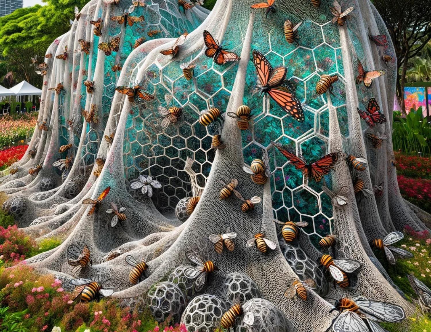 4_polarbrod-skulptur-for-pollinerande-insekter-gjord-av-harnat-engangsrockar-och-blommor